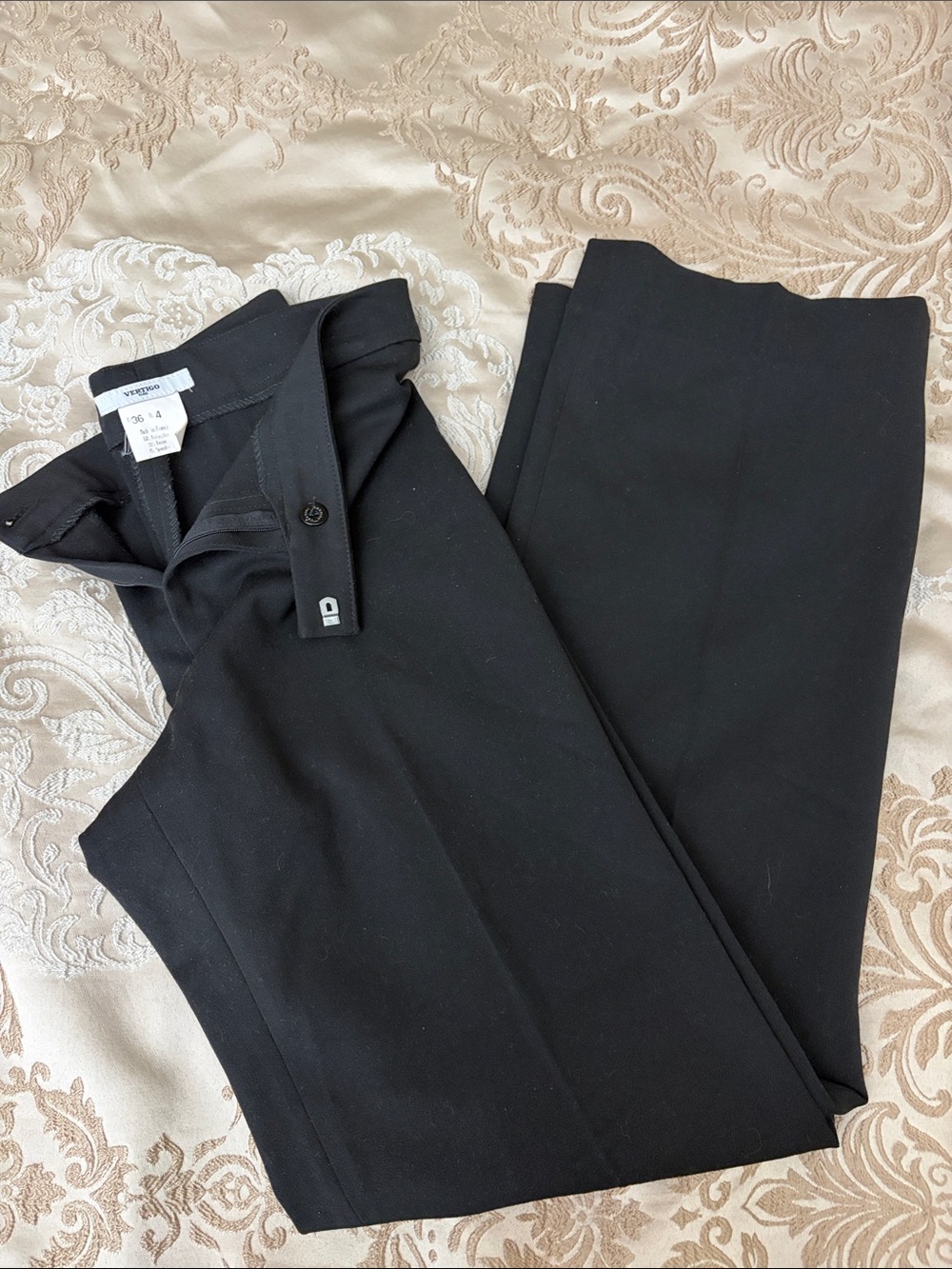 Vertigo Paris Black Straight-Leg Dress Trousers